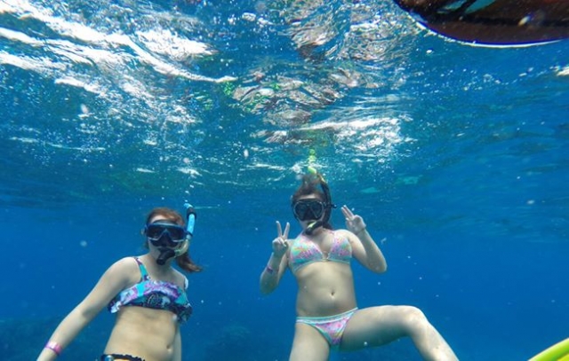 snorkel con amigas